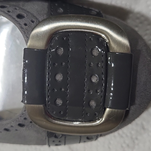 Franco Sarto women's suede leather upper silver Buckle heeled pumps, 7.5M - Picture 10 of 14